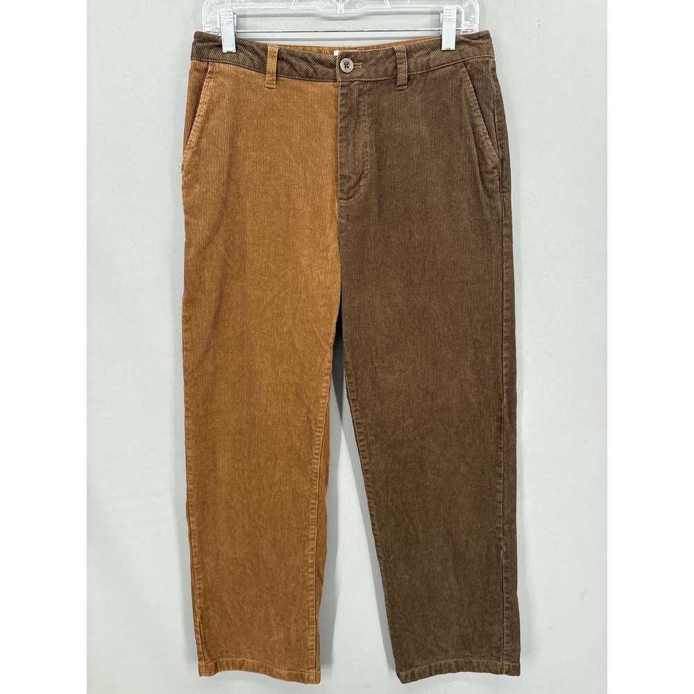 Brixton Pants Womens 28 Corduroy Chino Straight‎ Brown Tan Two Tone Colorblock